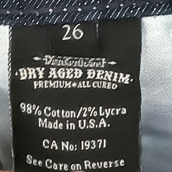 James Jeans Dry Aged Denim Mitch Tulsa Gold Dark Mini Skirt NWT Size 26 - Picture 9 of 11